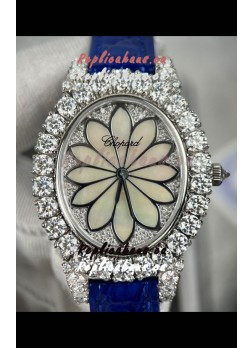 Chopard Super Clone L'Heure du Diamant Mossanites Steel Casing Watch 34MM