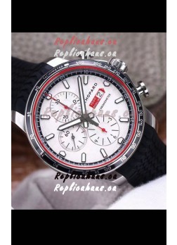 Chopard Classic Racing Chronograph 1:1 Mirror Replica Watch in Steel Casing - White Dial