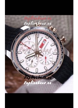 Chopard Classic Racing Chronograph 1:1 Mirror Replica Watch in Steel Casing - White Dial