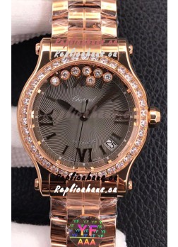 Chopard Happy Sport 1:1 Mirror Automatic Swiss Replica Watch Rose Gold - 36MM Wide