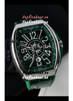 Franck Muller Vanguard Yachting Stainless Steel Green Dial 1:1 Mirror Swiss Replica Watch