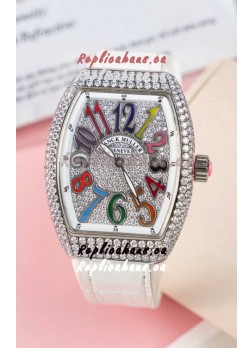 Franck Muller V32 Swiss Quartz Mossanite 1:1 Replica Watch 36MM