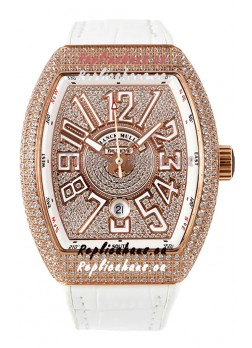 Franck Muller Vanguard V45 Edition in Rose Gold Plating - White Numerals 