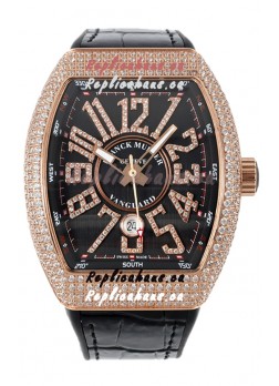 Franck Muller Vanguard V45 Yachting in Rose Gold Plating - Black Dial 