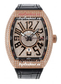 Franck Muller Vanguard V45 Edition in Rose Gold Plating - Black Numerals 