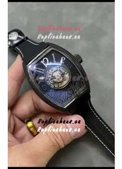Franck Muller Curvex Grand Central Tourbillon Black Carbon Casing Watch in 1:1 Mirror Replica Watch 