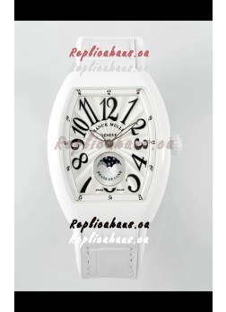 Franck Muller Vanguard Moonphase V32 Ceramic Casing - White Dial in Automatic Movement