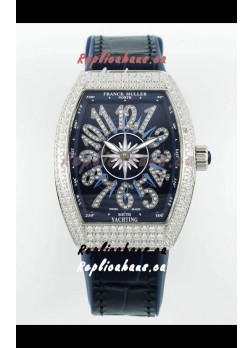 Franck Muller Vanguard V32 Blue Dial - Diamonds Casing Swiss Replica Watch