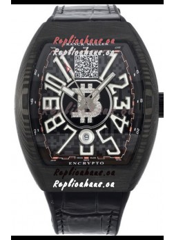 Franck Muller Vanguard Encrypto BTC V45 Carbon Casing Swiss Replica Watch