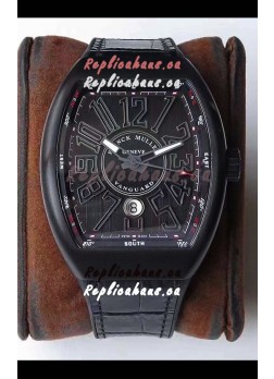 Franck Muller Vanguard DLC Coated Casing Black Indexes Swiss Watch