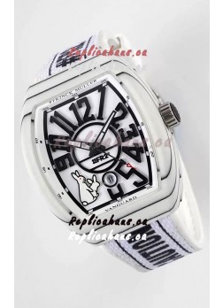 Franck Muller "Fr2nck" Vanguard Rabbit Edition Swiss Replica Watch in White Carbon Casing 