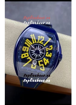 Franck Muller Vanguard Yachting Blue Ceramic 1:1 Mirror Swiss Replica Watch