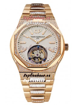 Girard Perregaux Laureato Tourbillon 1:1 Mirror Swiss Replica Watch Rose Gold Casing 