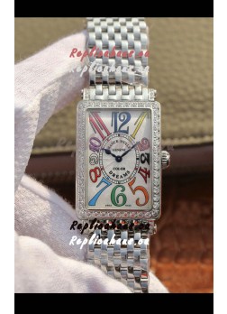 Franck Muller Long Island Pink Stainless Steel Swiss Watch in Swiss Quartz Movement