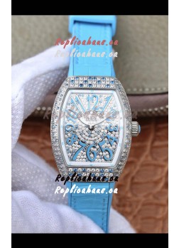 Franck Muller Vanguard Ladies 1:1 Mirror Swiss Replica Watch 32MM Wide Steel Casing