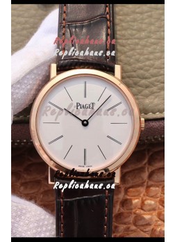 Piaget Altiplano G0A31114 1:1 Mirror Swiss Replica Watch in Rose Gold White Dial 