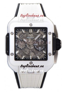 Hublot Square Bang Unico White Ceramic Casing Chronograph Watch 1:1 Mirror Replica