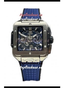 Hublot Square Bang Unico Titanium Blue Chronograph Watch 1:1 Mirror Replica