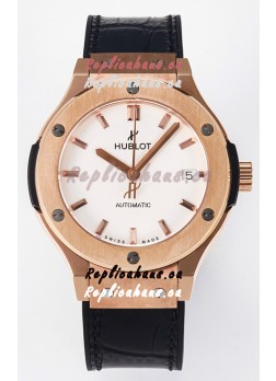 Hublot Super Clone Classic Fusion Rose Gold 38MM 1:1 Mirror Replica Watch White Dial