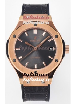 Hublot Super Clone Classic Fusion Rose Gold 38MM 1:1 Mirror Replica Watch Grey Dial