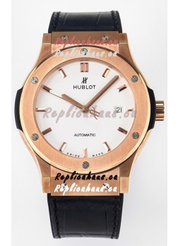 Hublot Super Clone Classic Fusion Rose Gold 42MM 1:1 Mirror Replica Watch White Dial