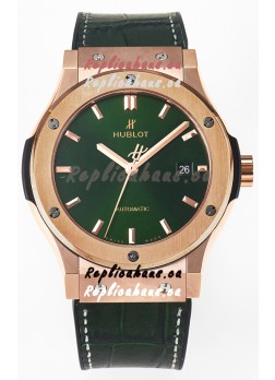 Hublot Super Clone Classic Fusion Rose Gold 42MM 1:1 Mirror Replica Watch Green Dial