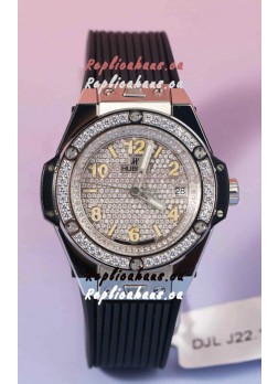 Hublot Big Bang One Click Mossanites Paved Dial Swiss Replica Watch