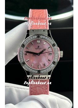 Hublot Super Clone Classic Fusion Titanium 33MM 1:1 Mirror Replica Watch Pink MOP Dial