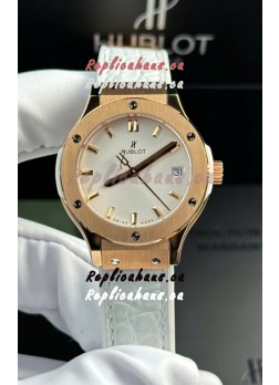 Hublot Super Clone Classic Fusion Rose Gold 33MM 1:1 Mirror Replica Watch White Dial