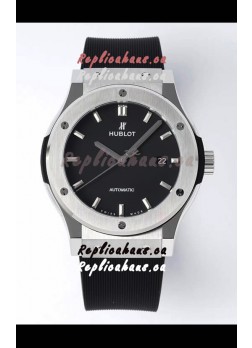Hublot Classic Fusion Steel Black Dial 42MM Swiss Replica Watch 1:1 Mirror Quality