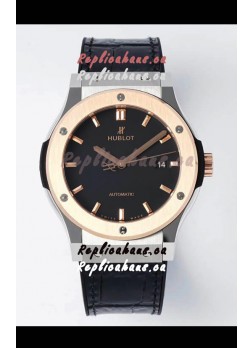 Hublot Classic Fusion Two Tone Black Dial 42MM Swiss Replica Watch 1:1 Mirror Quality