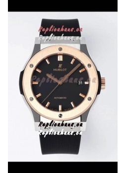 Hublot Classic Fusion Two Tone Black Dial 42MM Swiss Replica Watch 1:1 Mirror Quality
