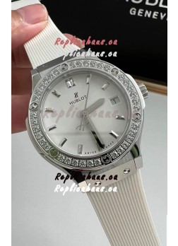 Hublot Classic Fusion Stainless Steel 33MM White Dial Swiss Quartz Movement Watch 1:1 Mirror Quality