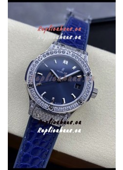 Hublot Classic Fusion Stainless Steel 33MM Blue Dial Swiss Quartz Movement Watch 1:1 Mirror Quality