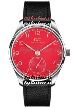 IWC Portugieser Automatic 40 IW3583 Red Dial in Stainless Steel 1:1 Mirror Replica Watch 