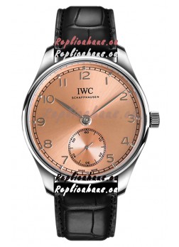 IWC Portugieser Automatic 40 IW358313 Pink Dial in Stainless Steel 1:1 Mirror Replica Watch 