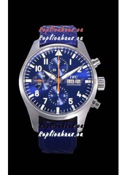 IWC Pilot's Chronograph Steel 1:1 Mirror Replica in Blue Dial Watch 