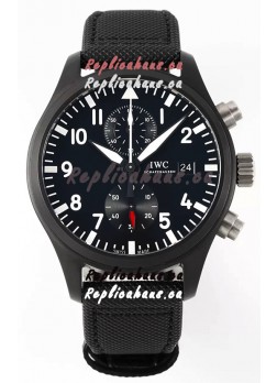 IWC Pilot's Chronograph Top Gun Ceramic IW389001 1:1 Mirror Replica in Black Dial