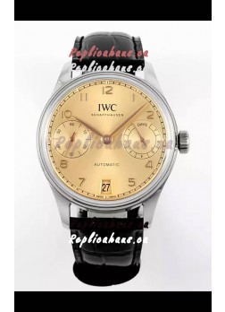 IWC Super Clone Portugieser Swiss 1:1 Mirror Replica Watch Champange Dial Steel Case Watch