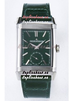 Jaeger-LeCoultre Reverso Super Clone DuoFace Green/White Steel Replica Watch 
