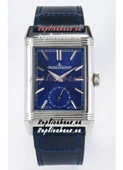 Jaeger-LeCoultre Reverso Super Clone DuoFace Blue/White Steel Replica Watch 