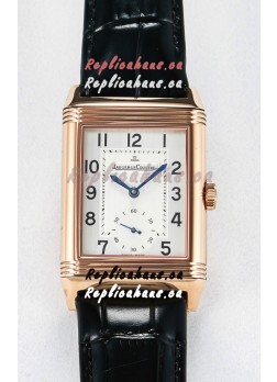 Jaeger-LeCoultre Reverso Super Clone DuoFace Black/White Rose Gold Replica Watch 