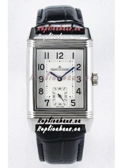 Jaeger-LeCoultre Reverso Super Clone DuoFace Black/White Steel Replica Watch 