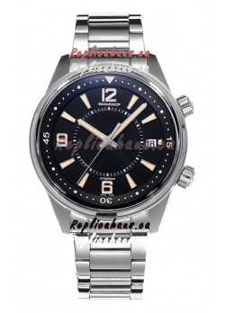Jaeger LeCoultre Polaris Date Black Dial Steel Strap 1:1 Mirror Replica Watch 42MM