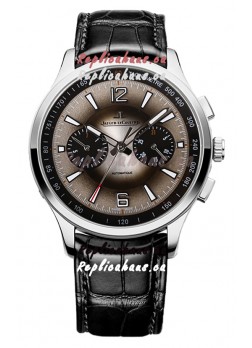 Jaeger LeCoultre Polaris Q902843J Chronograph Grey Dial Leather Strap Swiss Replica Watch 