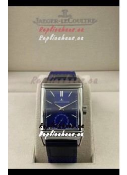 Jaeger-LeCoultre Reverso DuoFace Steel Casing Watch Blue Dial in Swiss Automatic Movement