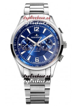 Jaeger LeCoultre Polaris Chronograph Stainless Steel Casing Blue Dial Swiss Replica Watch 