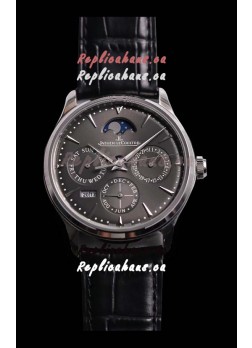 Jaeger LeCoultre Master Ultra Thin Perpetual Swiss Replica Watch in Grey Dial 