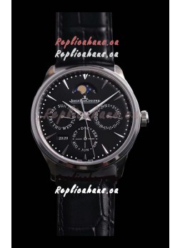 Jaeger LeCoultre Master Ultra Thin Perpetual Swiss Replica Watch in Black Dial 