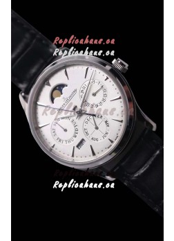 Jaeger LeCoultre Master Ultra Thin Perpetual Swiss Replica Watch in White Dial 